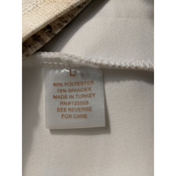 Ronny Kobo Jolinda in Neutral Bonded Faux Wrap Short Skirt  Women's Size L  Tan - Picture 9 of 11